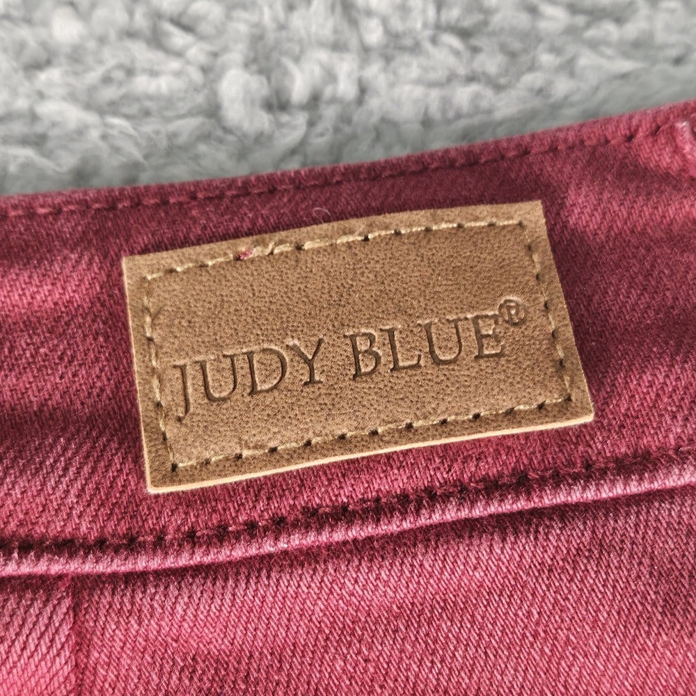 Judy Blue High Rise Seam Straight Jeans Womens 24W Burgundy Denim Preppy Casual - Picture 10 of 16